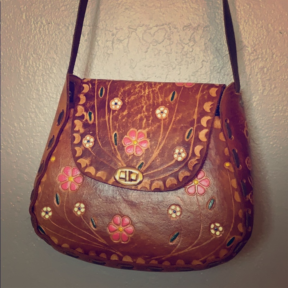 Leather crossbody bag.